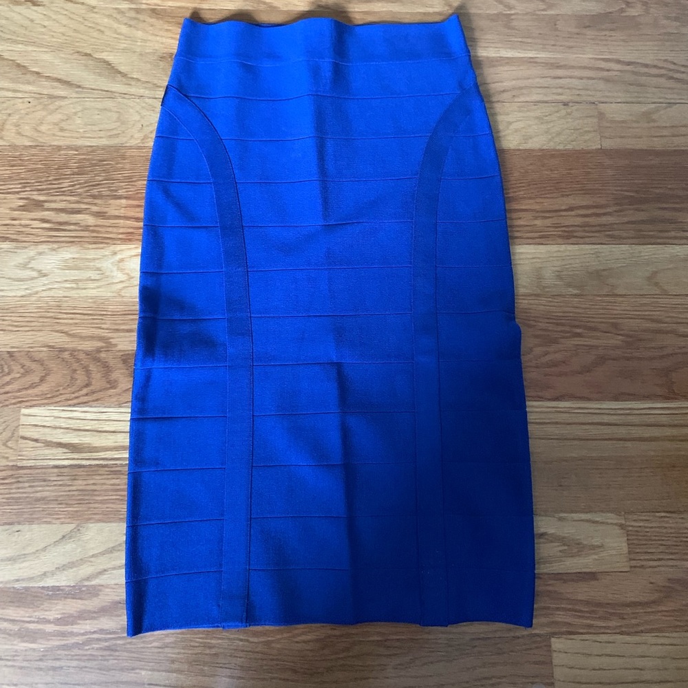 Royal blue high waisted Bebe midi skirt